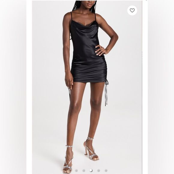 NWOT 395.00 Night Night by Jonathan SimkhaiAnya Ruched Slip Dress Medium - Picture 4 of 5